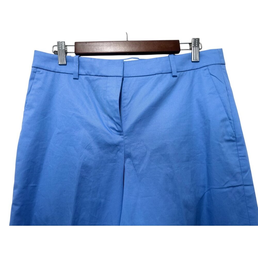 JCREW Wide Leg Chino Trousers Pants Womens 8 Blue Flare Nautical Classic Office - Picture 6 of 11